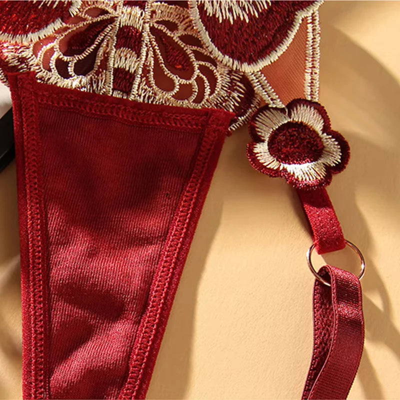 Fendy Lumière – Tanga de encaje Sexy para mujer, bragas de cintura baja de mariposa, bragas de malla transparente, bragas de cintura ajustable